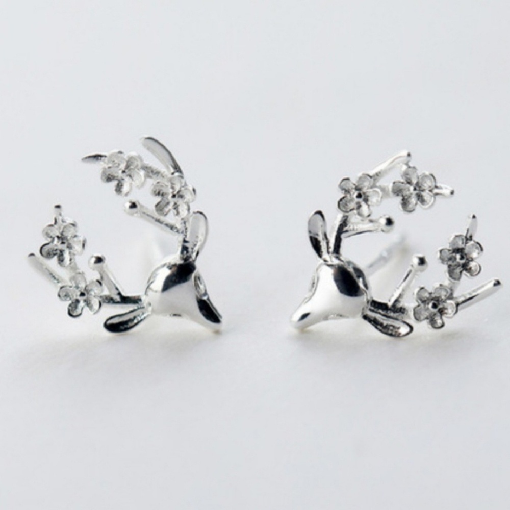 Sterling Silver Deer Earrings